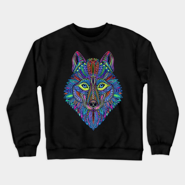 Wolf Neon Crewneck Sweatshirt by Decoratenorte